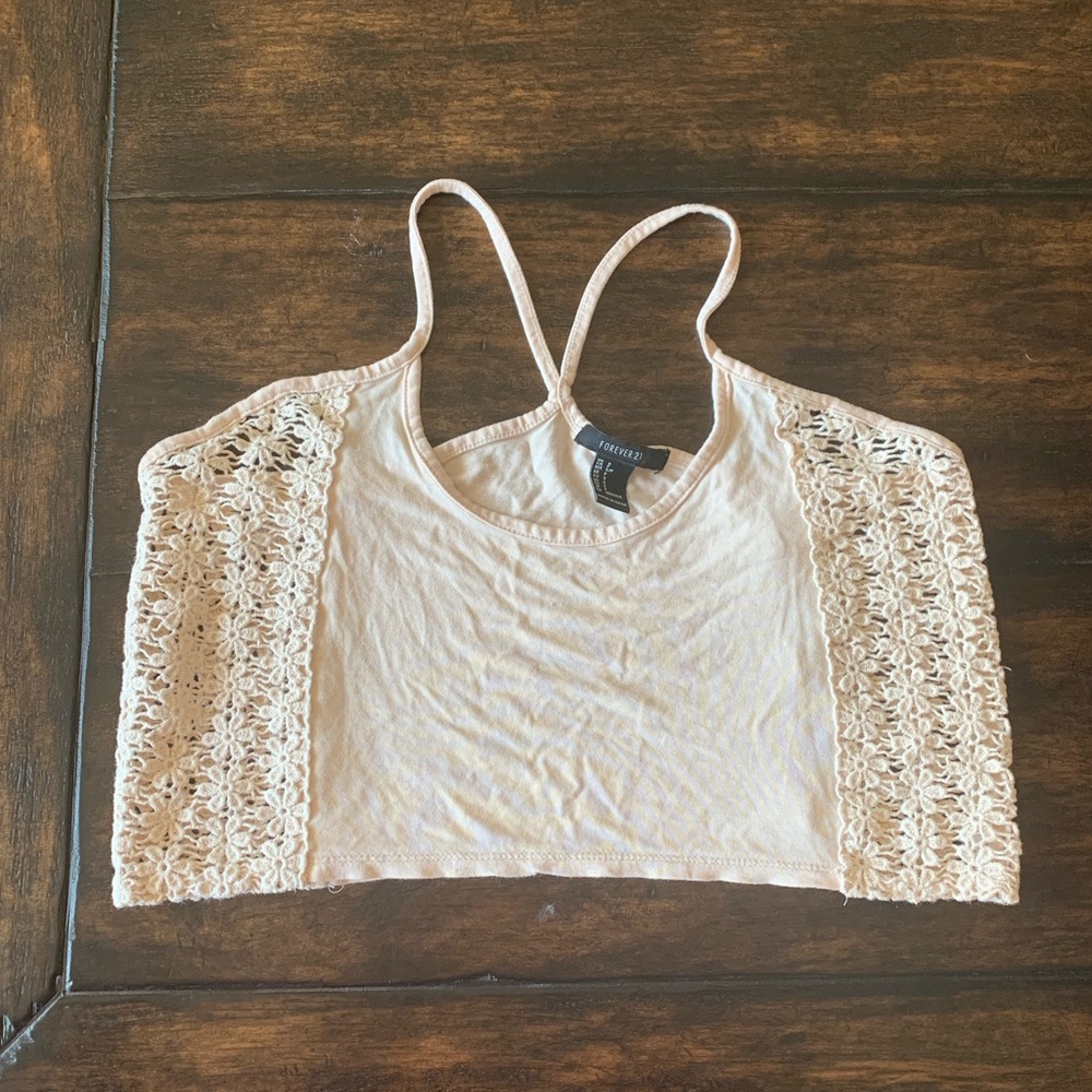 Forever 21 cream colored crop top